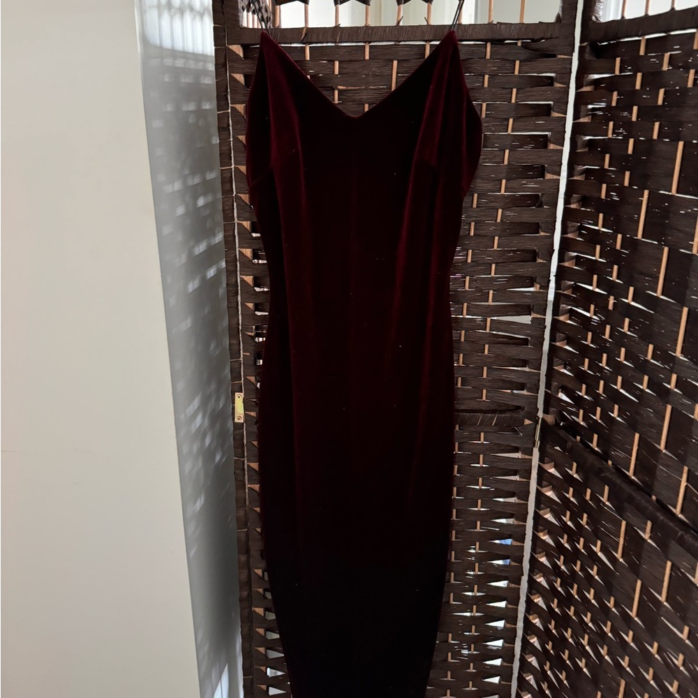 Midi Velvet Maroon Dress